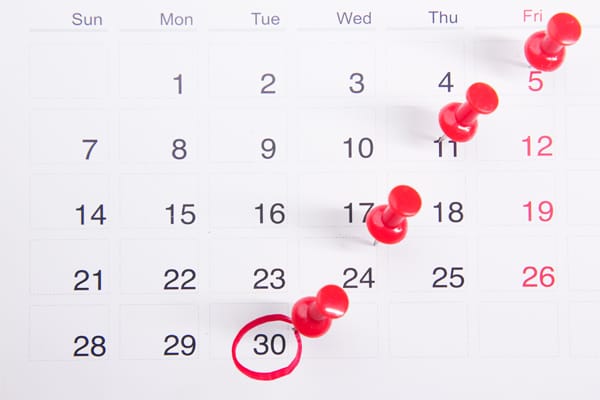 reserva en calendario check in y check out